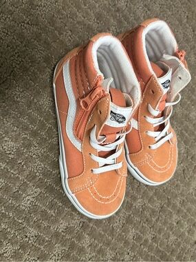 Vans Kids Orange High-Top Zip Skate Sneakers